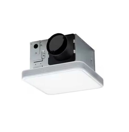 HOMEWERKS 110 CFM LED Ceiling Mounted Bathroom Exhaust Fan with Alexa Voice Assistant and Bluetooth Speakers - Lot 1026