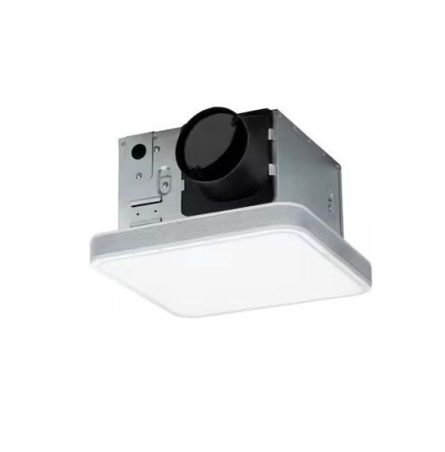 HOMEWERKS 110 CFM LED Ceiling Mounted Bathroom Exhaust Fan with Alexa Voice Assistant and Bluetooth Speakers - Lot 1036