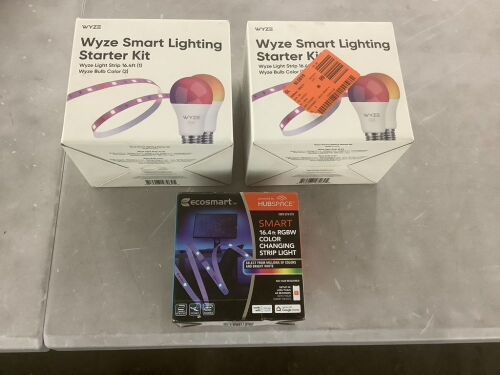 Lot of (2) Wyze Smart Lighting Starter Kit & (1) Ecosmart RGBW Strip Light - Lot 944