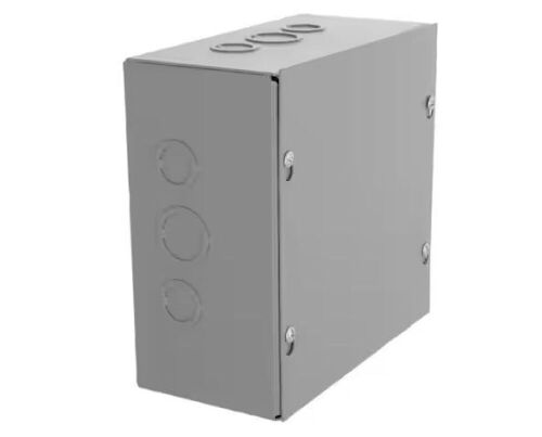 WEIGMANN 8 in. W x 8 in. H x 4 in. D Carbon Steel Gray Screw-Cover Wall Mount Box - Lot 1065