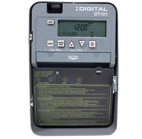 Intermatic DT Series 1-Circuit 20 Amp 24 Hour Indoor Surface Mount Timer with Battery Backup, Gray - Lot 1085