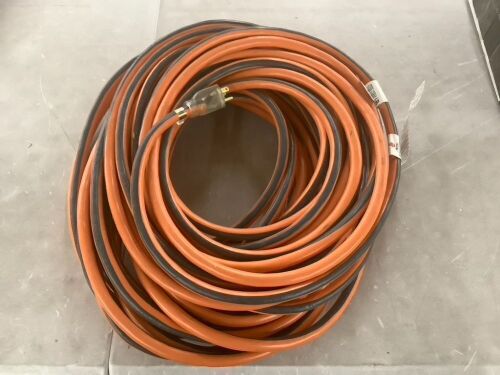 RIDGID 100 ft. 10/3 Heavy Duty Indoor/Outdoor SJTW Extension Cord with Lighted End, Orange/Grey - Lot 1094