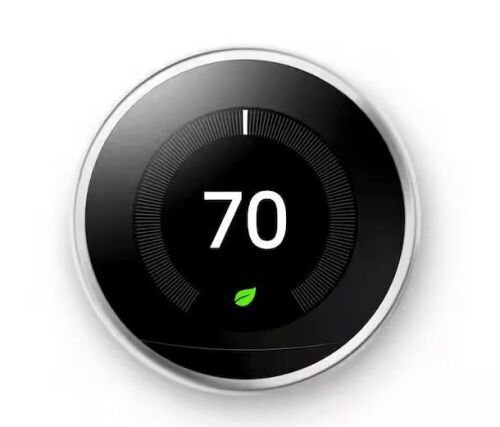 Google Nest Learning Thermostat - Smart Wi-Fi Thermostat - Polished Steel  - Lot 78