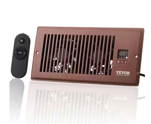VEVOR Register Booster Fan Fits 4 in. x 10 in. Register Holes for Heating Cooling Smart Vent, Brown - Lot 1093