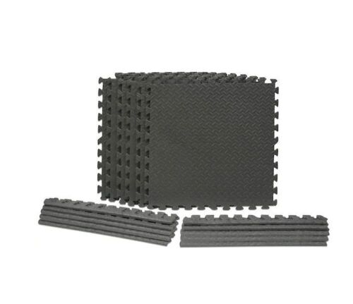 Lot of (2) TrafficMaster Dark Gray 24 in. W x 24 in. L x 0.5 in. Thick Foam Exercise\Gym Flooring Tiles, 6 Tiles - Lot 1033