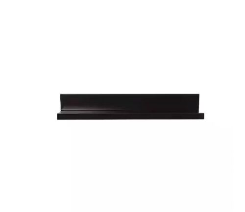 inPlace 23.6 in. W x 3.5 in. D x 4.5 in. H Black MDF Picture Ledge Wall Shelf - Lot 1043