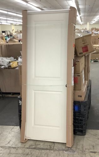JELD-WEN 30 in. x 80 in. Carrara 2 Panel Left-Hand Solid Core Primed Molded Composite Single Prehung Interior Door - Dirty - Lot 35