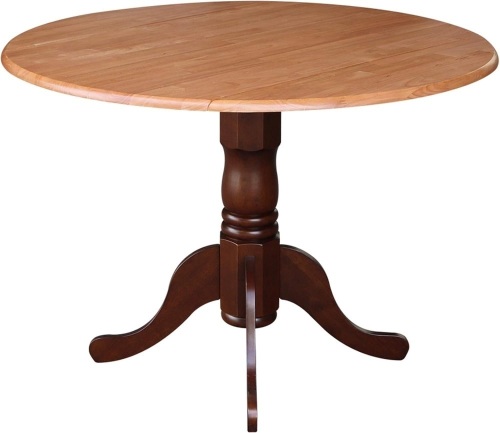 International Concepts Round Dual Drop Leaf Table, Cinnamon/Espresso, 42-Inch  - Lot 42