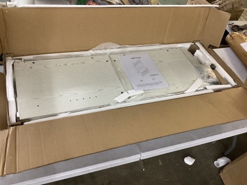 Hall Tree with Storage Bench, Embossed White   - Lot 47