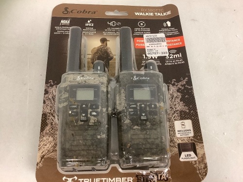 TrueTimber Cobra Walkie Talkies, Powers Up, Missing Charger, E-Commerce Return, Sold as is - Lot 46
