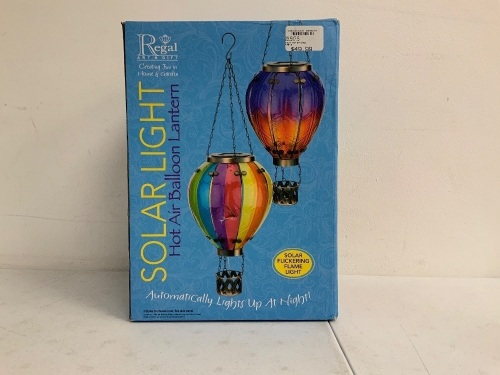 Hot Air Balloon Solar Light, Appears new, Sold as is - Lot 241