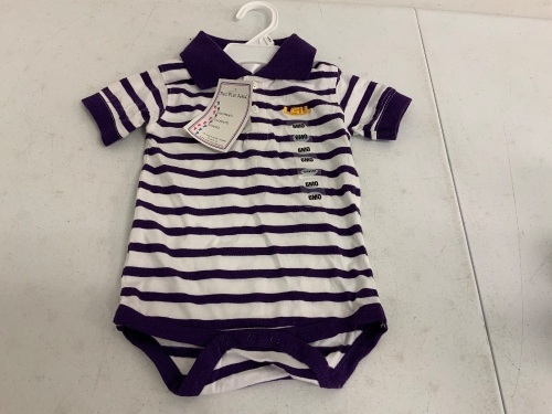 LSU Infant Onesie, 6M, Appears new, Sold as is - Lot 255