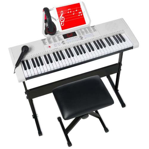 61-Key Beginners Electronic Keyboard Piano Set w/ 3 Modes, Microphone - Lot 6352