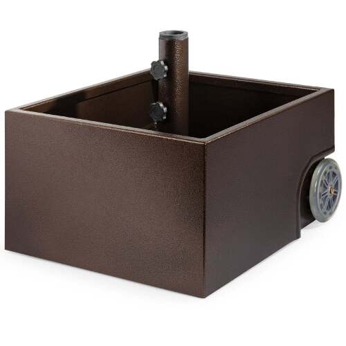 Portable Steel Umbrella Base Stand Up to 150 lbs w/ Fillable Planter, Wheels - Lot 6355