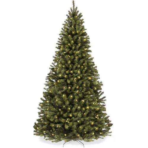 Pre-Lit Artificial Spruce Christmas Tree w/ Foldable Metal Base - Lot 6365