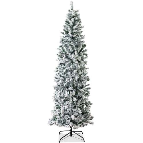 Snow Flocked Artificial Pencil Christmas Tree w/ Stand - Lot 6397