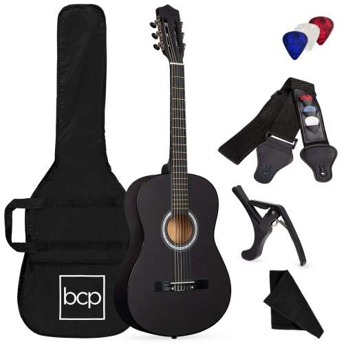 Beginner Acoustic Guitar Set w/ Case, Strap, Strings - 38in - Lot 6427