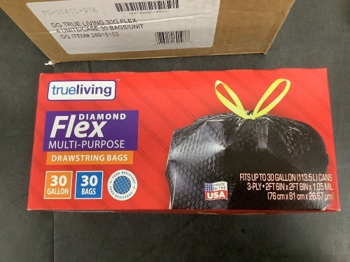 Box of Trueliving 30 Gallons Trash Bags 4ct - Lot 6012