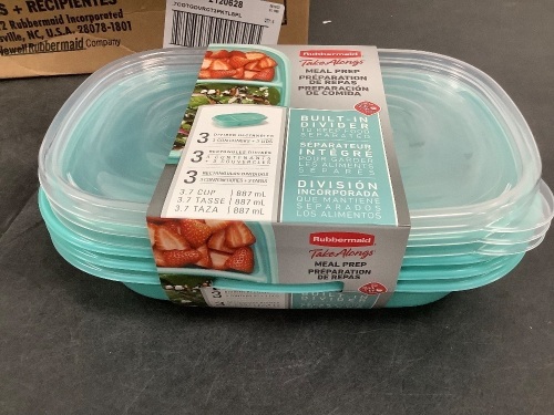 Box of Rubbermaid Divided Containers 4ct - Lot 6039