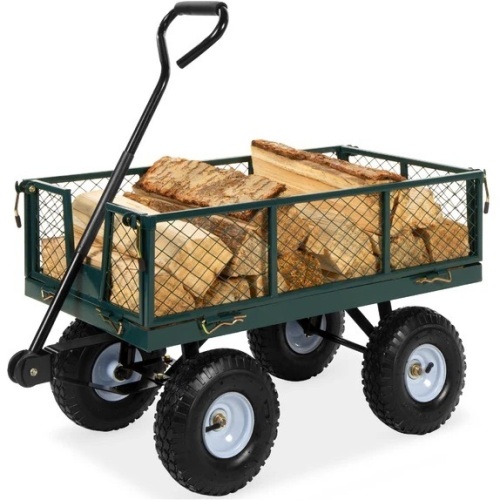 Steel Garden Utility Cart Wagon w/ 400lb Capacity, Removable Sides, Handle - Lot 6130