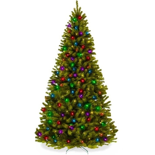 Pre-Lit Artificial Spruce Christmas Tree w/ Multicolored LED Lights 6ft - Lot 6557