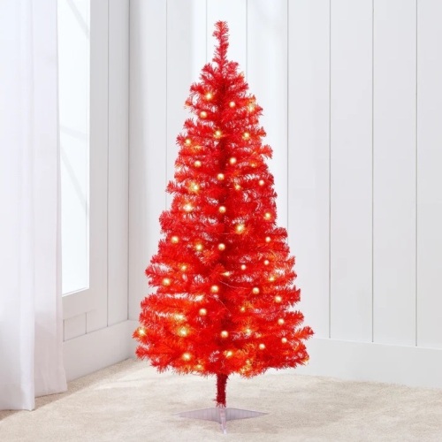 Prelit Colorful Mini Spruce Christmas Tree w/ LED Lights - 4ft - Lot 6578