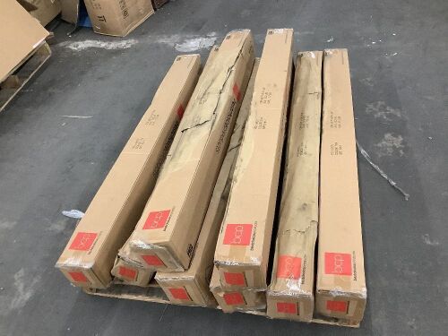 Lot of (8) Outdoor Steel Market Patio Umbrella Decoration w/ Tilt, Crank Lift - 10ft - Water Damaged Boxes - Lot 176