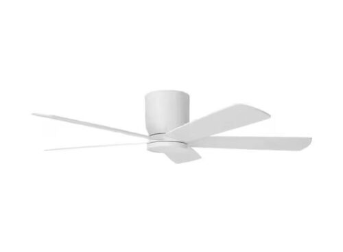 Home Decorators Collection Britton 52 in. Integrated LED Indoor Matte White Ceiling Fan with Light Kit and Remote Control - Lot 196