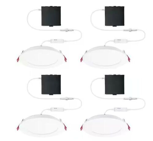 Commercial Electric Pro Value Series LED 6 in Round Adj Color Temp Canless Recessed Light, Wht 4-Pk - Lot 261