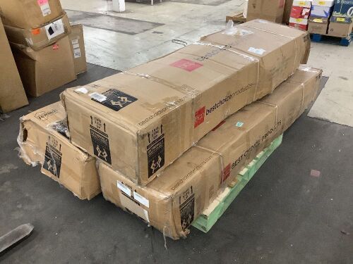 Lot of (3) 2-Tier Square LED Cantilever Offset Umbrella w/ 360 Rotation, Base - 10x10ft - Uninspected - Lot 273