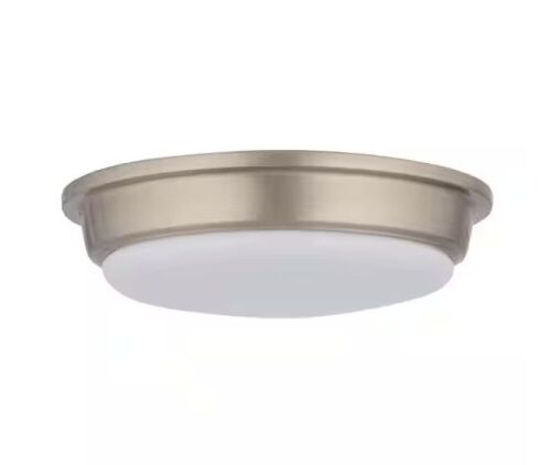 Hampton Bay Savannah 13 in. Brushed Nickel Selectable LED Flush Mount - Lot 495