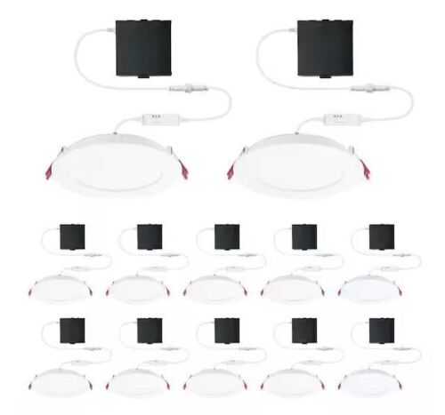Commercial Electric Pro Value Series LED 6 in Round Adj Color Temp Canless Recessed Light, Wht 12-Pk - Lot 591