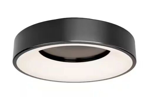 Artika Aiden 13 in. 1-Light Modern Black Integrated LED 5 CCT Flush Mount Ceiling Light Fixture - Lot 592