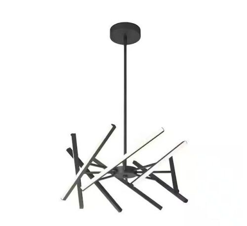 Artika Malibu 30-Watt 1 Light Black Modern 3 CCT Integrated LED Pendant Light Fixture  - Lot 596