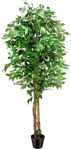 VIVOSUN 6FT Artificial Ficus Silk Tree Potted Plant  - Lot 689