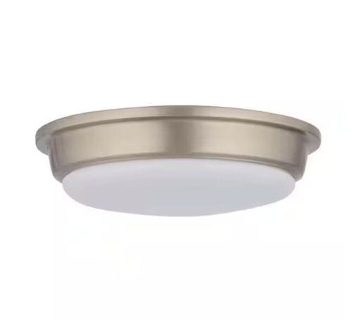 Hampton Bay Savannah 13 in. Brushed Nickel Selectable LED Flush Mount - Lot 696