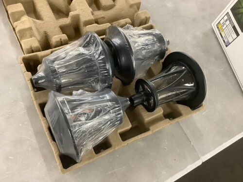 Hampton Bay Naples Black Integrated LED Weather Resistant Outdoor Solar Path Light, 4 Pack - Missing 1 Post  - Lot 788