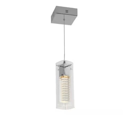 Artika Hologram 8.5-Watt 1 Light Chrome Modern Integrated LED Mini Pendant Light Fixture  - Lot 794