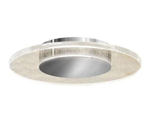 Artika Essence Disk 13 in. 1-Light Modern Chrome Integrated LED Flush Mount Ceiling Light Fixture, 2 Pack  - Lot 883
