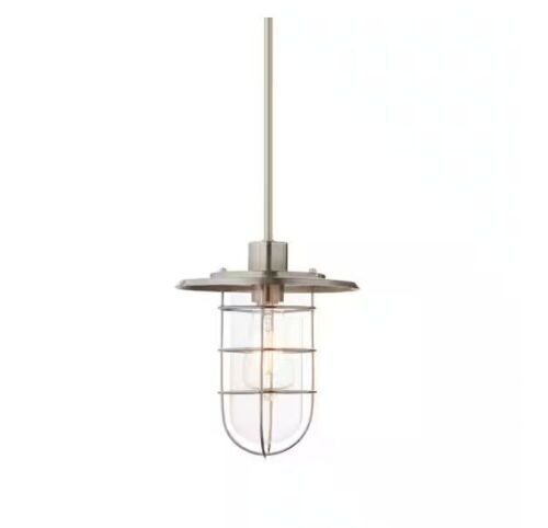 Home Decorators Collection 1-Light Brushed Nickel Fisherman Style Mini Pendant - Lot 267