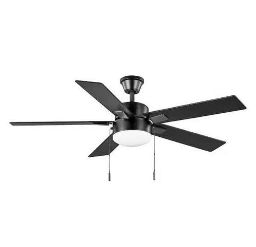 Hampton Bay 52 in. Corwin Indoor/Outdoor Matte Black LED Ceiling Fan with Light Kit - Lot 350