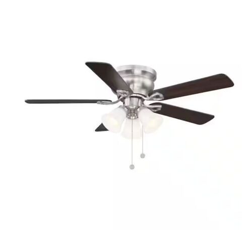 Clarkston II 44 in. LED Indoor Brushed Nickel Ceiling Fan with Light Kit - Lot 368