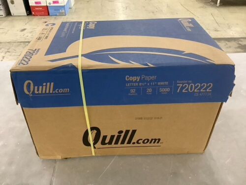 Quill Brand 8.5" x 11" Copy Paper, 20 lbs., 92 Brightness, 5000 Sheets - Lot 557