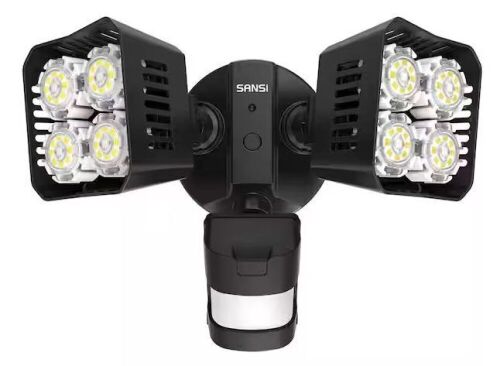 Lot of (2) SANSI 30-Watt 3400 Lumens 180° Black Motion Sensor Outdoor Integrated LED 5000K Waterproof Flood Light - Lot 752