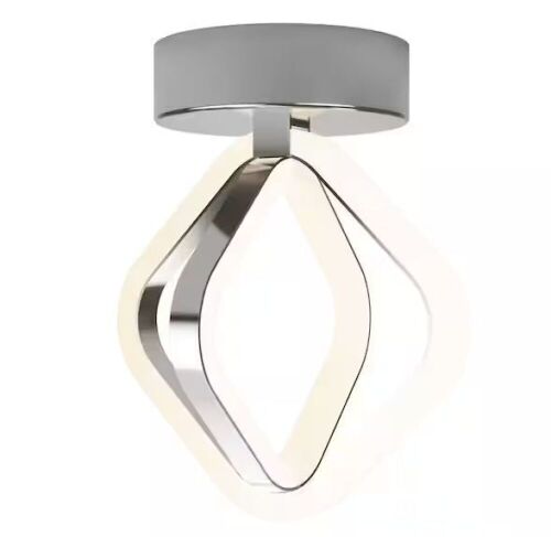 Artika Axel 7 in. 1-Light Modern Chrome Integrated LED Flush Mount Ceiling Light Fixture  - Lot 759