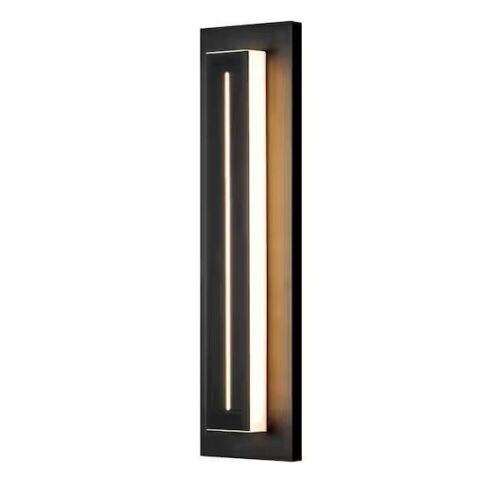 Lot of (2) RRTYO Lorise Black Modern Integrated LED Indoor/Outdoor Hardwired Porch Light Wall Lantern Sconce - Lot 763