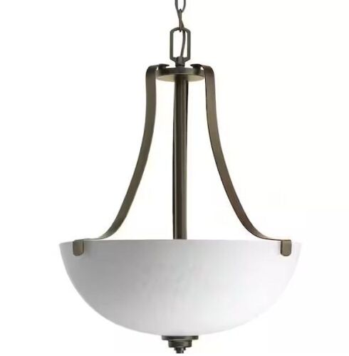 Progress Lighting Legend Collection 3-Light Antique Bronze Foyer Pendant with Sculpted Glass - Lot 236