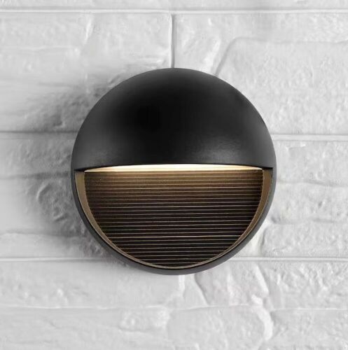 Lot of (2) JONATHAN Y Orbe Small 6.25 in. Black Integrated LED Outdoor Metal/Glass Sconce - Lot 431