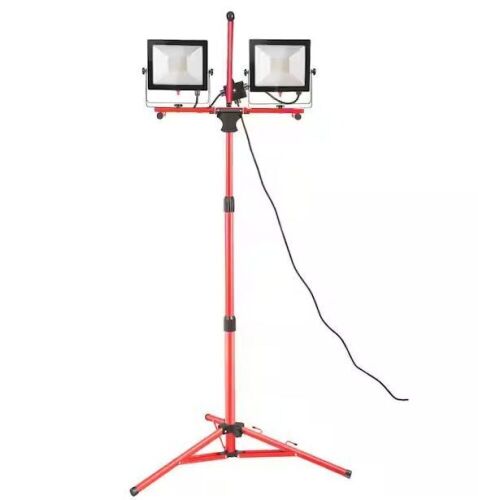 VEVOR Work Light Waterproofed 10000 Lumen Dual-head LED Jobsite Lighting with Adjustable and Foldable Tripod Stand - Lot 436