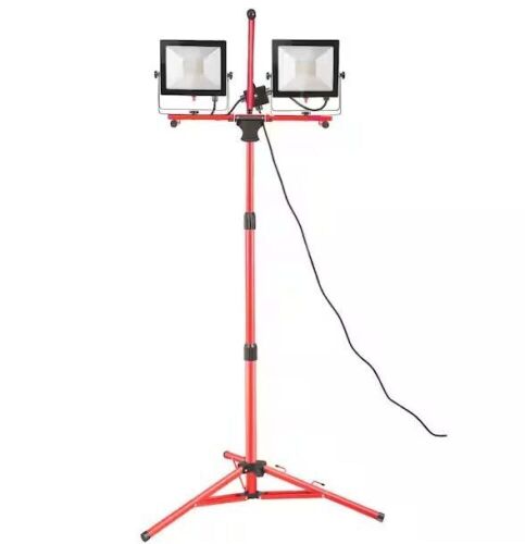 VEVOR Work Light Waterproofed 10000 Lumen Dual-head LED Jobsite Lighting with Adjustable and Foldable Tripod Stand - Lot 441